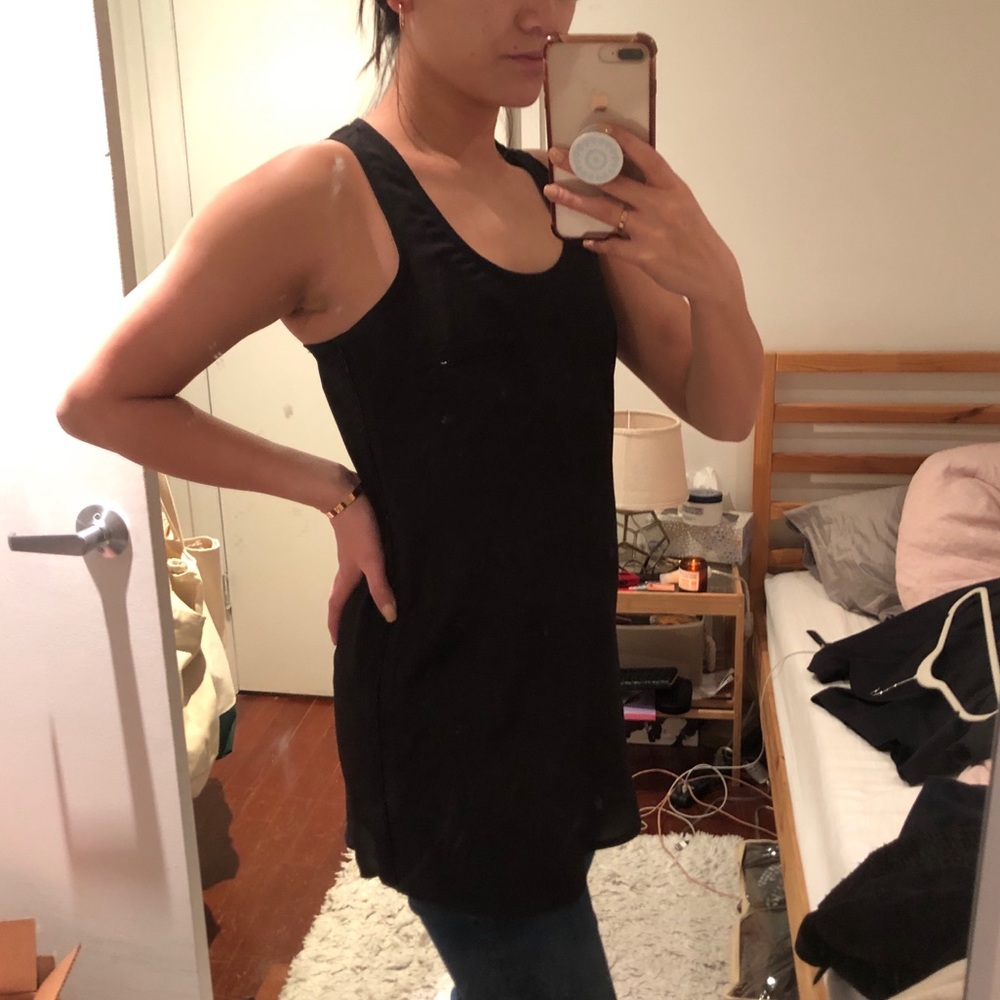 Black Chiffon Racerback Tank